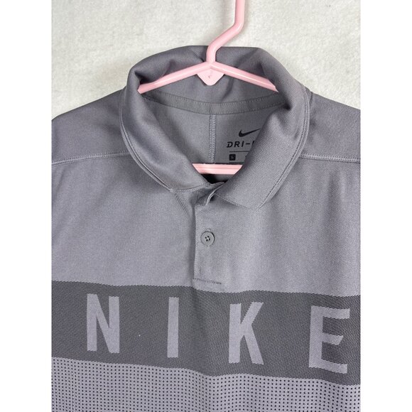 Nike Mens Dri-Fit Polo Shirt Gray Short Sleeve L - Picture 3 of 7